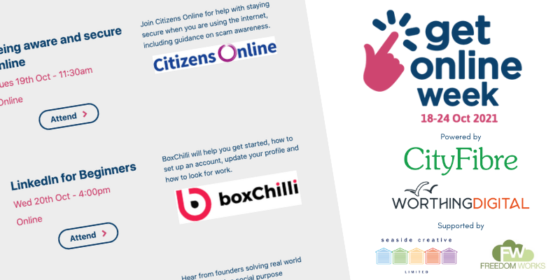Get Online Week poster with various business logos