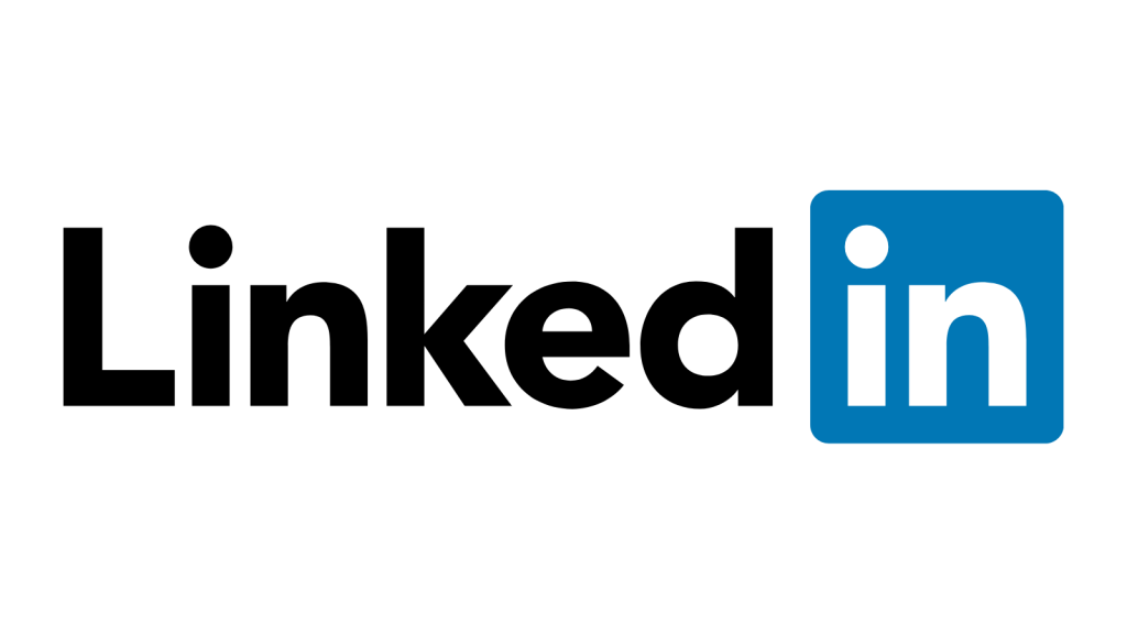 Classic LinkedIn logo on a white background