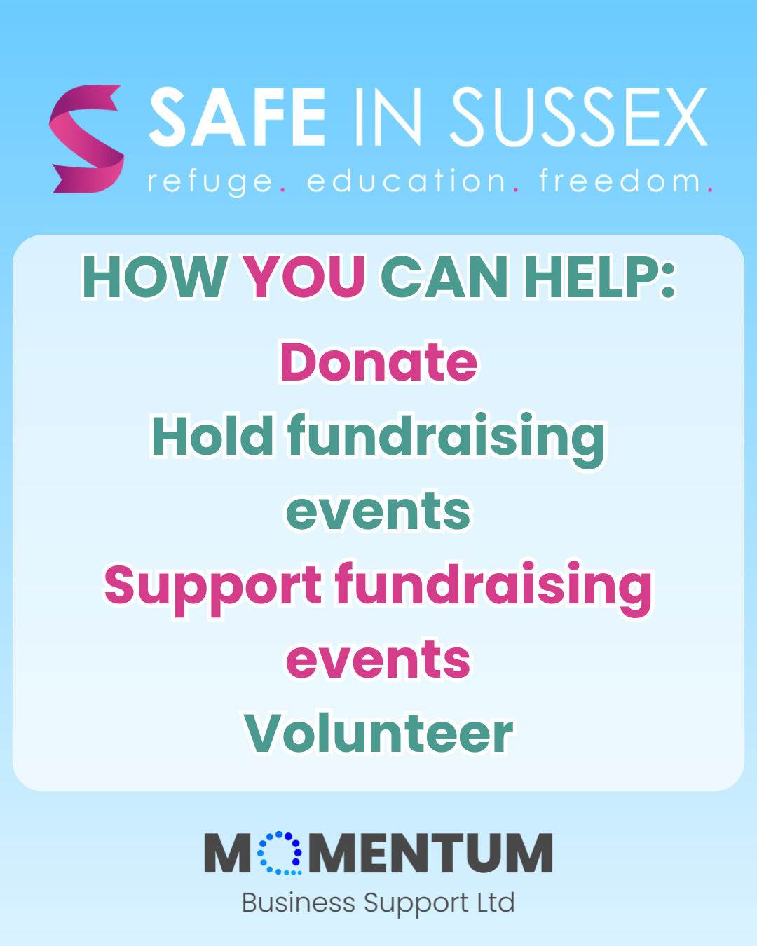 Safe In Sussex Announcement 4